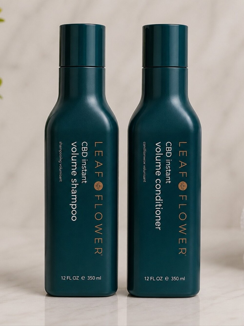NWT Leaf & Flower CBD Instant Volume Shampoo & Conditioner Duo Set 12oz